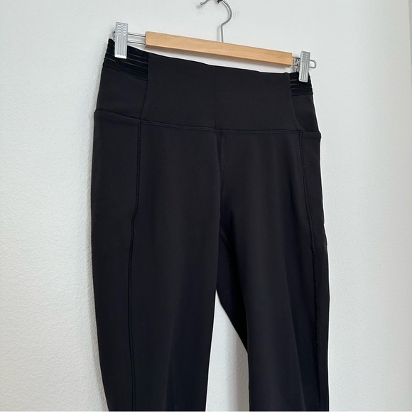 Lululemon Find Focus 7/8 Leggings 25” Inseam Black Mesh Details Size 8 Women’s - Picture 3 of 10